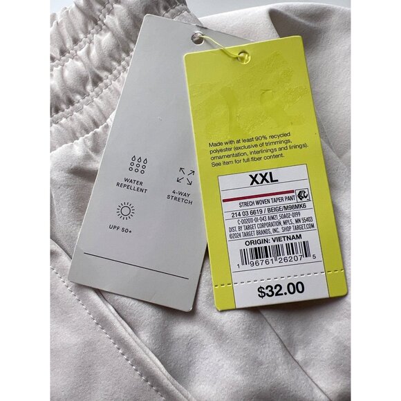 All In Motion Pants Womens XXL Beige Stretch Tapered UPF 50+ Water-Repellent - Picture 6 of 9